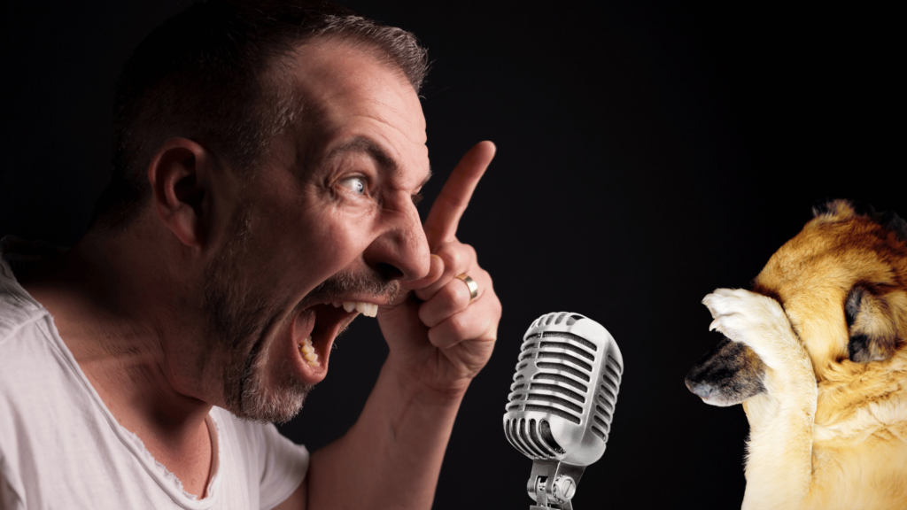 Voz aguda na gravação não saia chamando cachorro